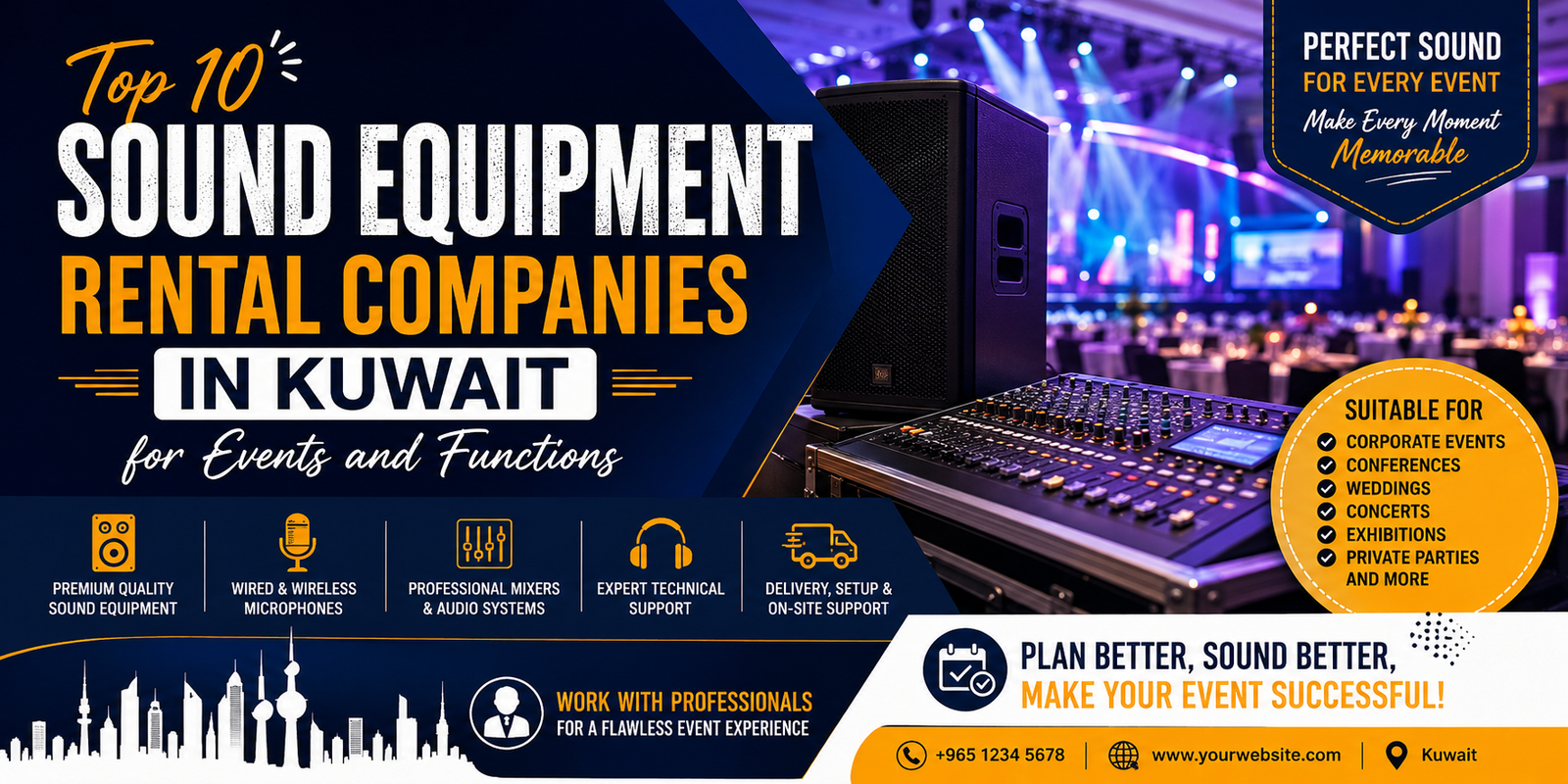 top 10 sound equipment rental company in kuwait